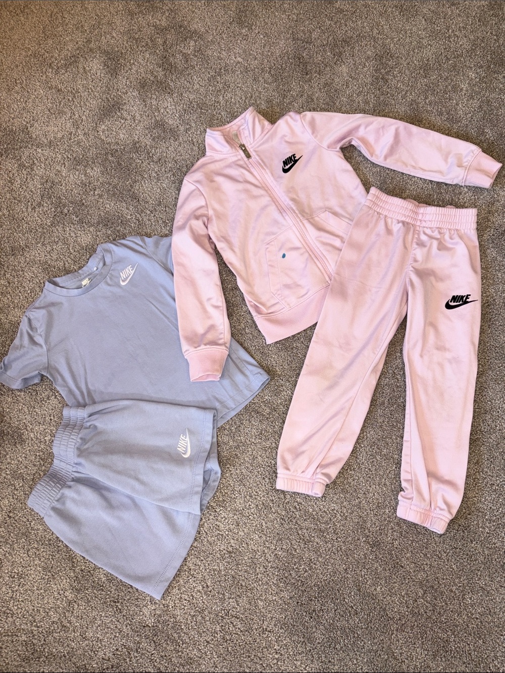Nike Kids Pink Zip Jacket & Joggers with Lilac Tee and Shorts